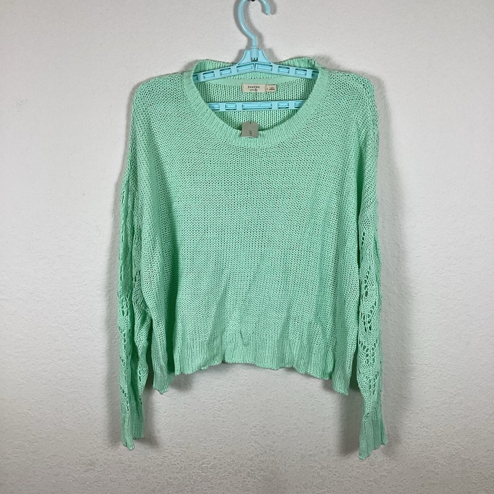 Harper Heritage Womens Sweater Sz L Long Sleeve Pullover Knit Green New W Tags